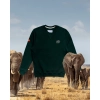 Bluza męska Basic ze słoniem afrykańskim - zielona